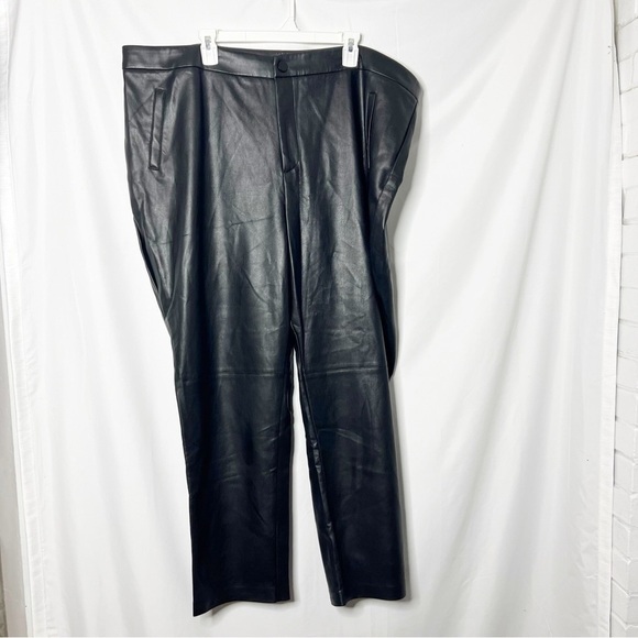 Eloquii Pants - NEW with tags Eloquii Faux Leather Straight Leg Pants